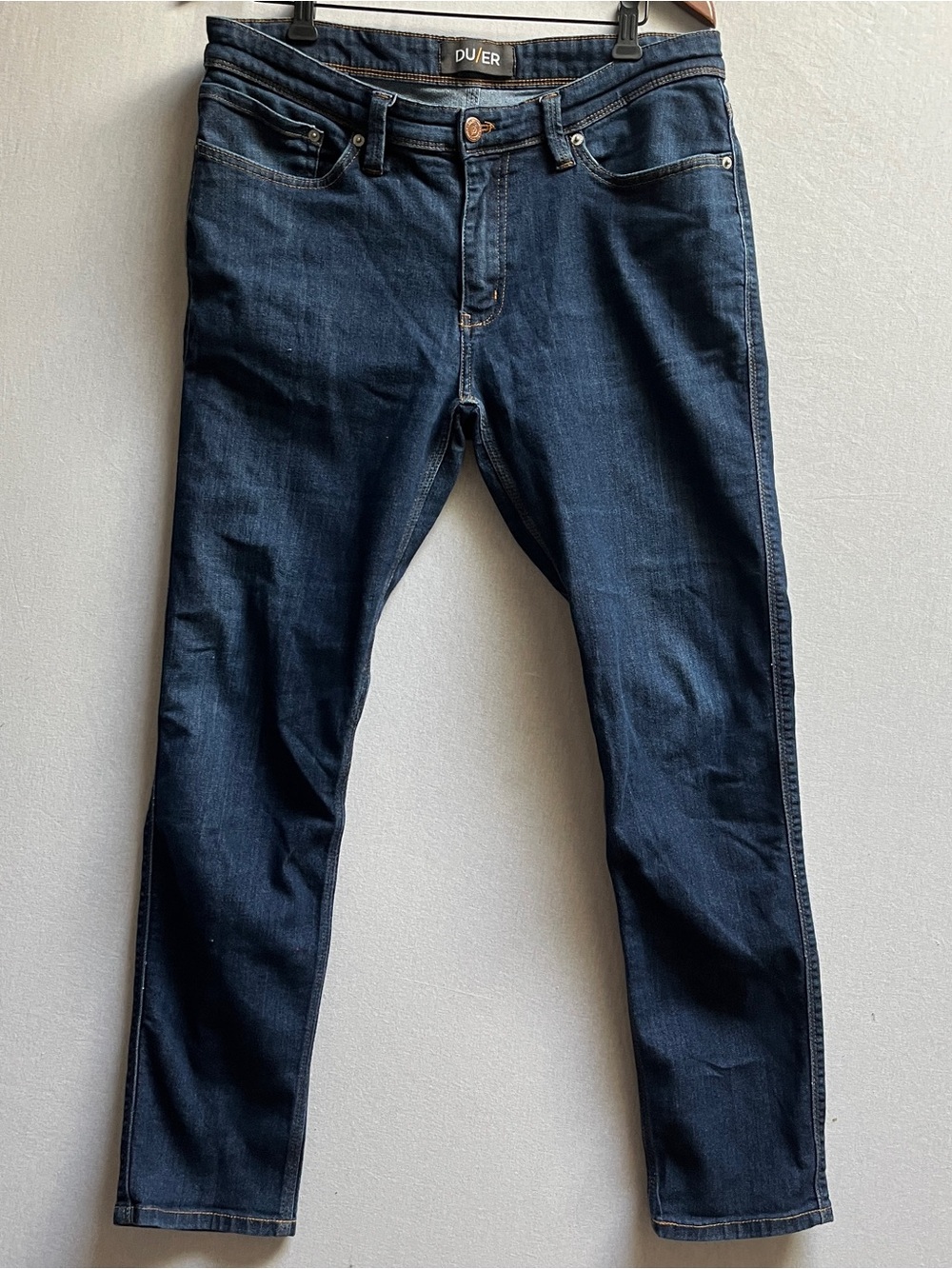 DU/ER Men's L2X Slim Fit Jeans Classic Dark Blue Denim 33